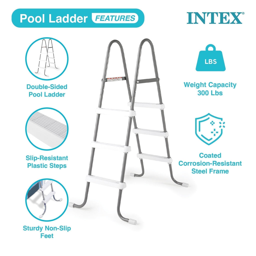 Intex 12'x30" Swimming Pool w/ Pump, Pool Ladder for 42” Wall, & 12’ Cover