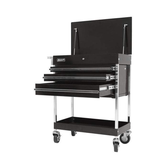 Homak Pro Series 34″ 3 Drawer Flip Top Service Cart