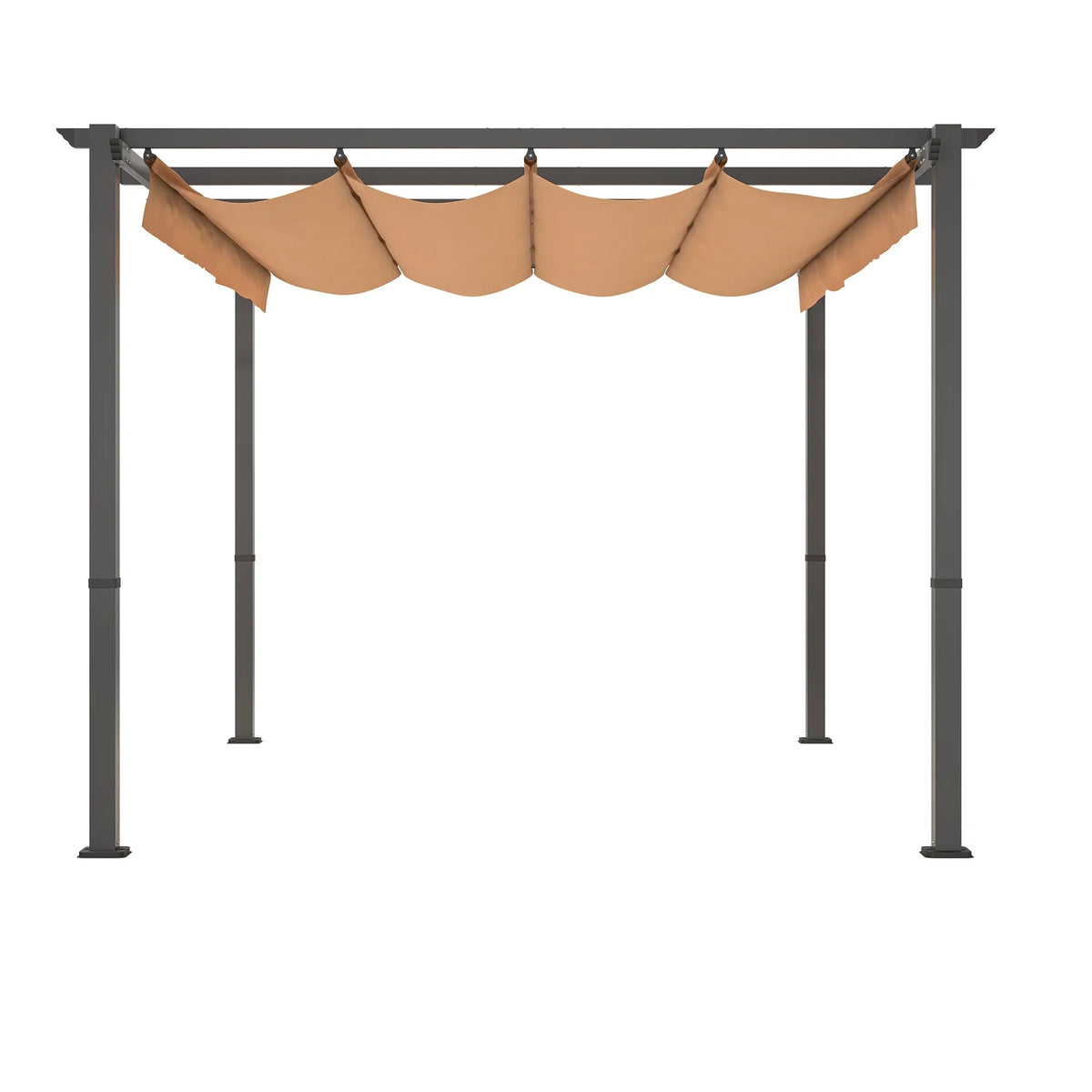 Stylish 10′ x 13′ Aluminum Patio Pergola with Retractable Canopy – Perfect Backyard Shade Shelter for Outdoor Parties