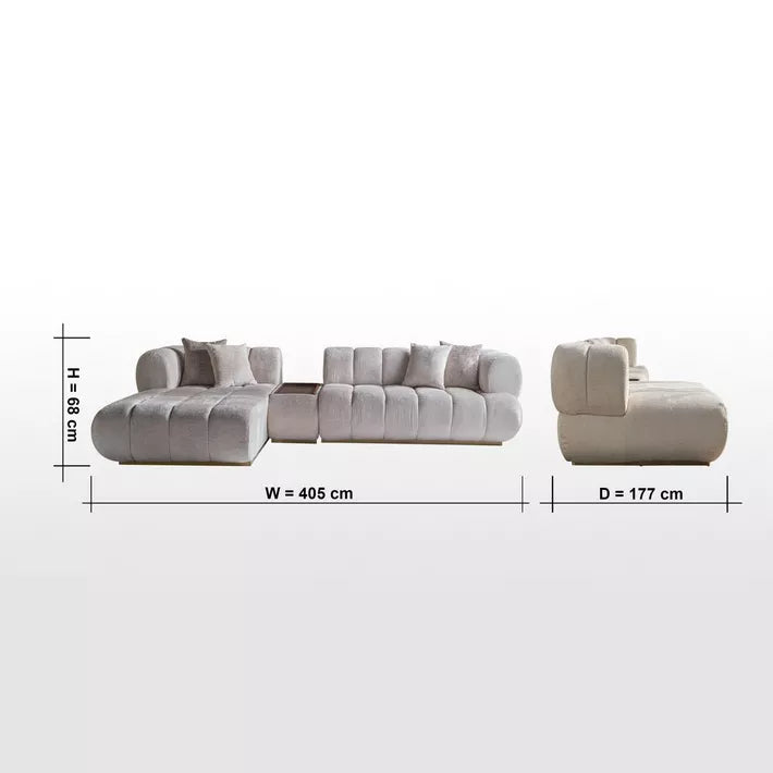 Nomad 4-Seater Velvet Left Corner Sofa