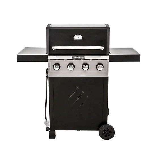 Even Embers 4-Burner Propane Gas Grill, 40,000 BTU, Silver/Black