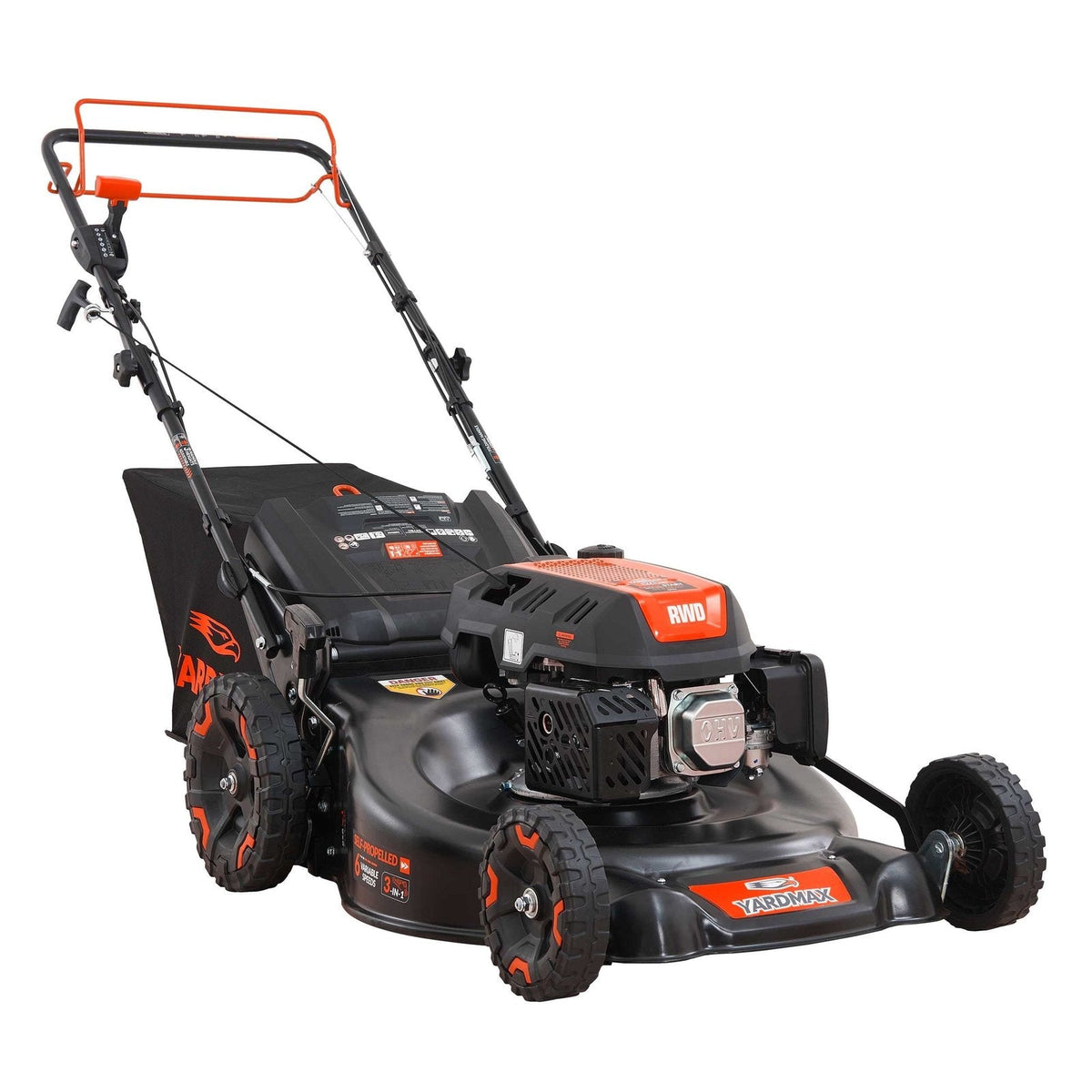 24 in. 201 cc SELECT PACE 6 Speed CVT High Wheel RWD 3-in-1 Gas Walk Behind Self Propelled Lawn Mower W/ Recoil Start