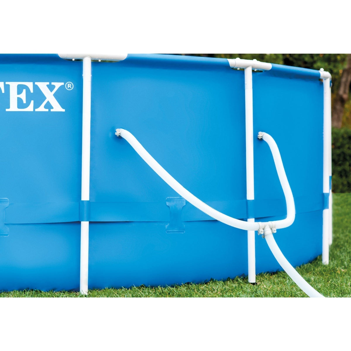 INTEX 12'x30" Metal Frame Swimming Pool with Filter Pump & Pool Cover (2-Pack)