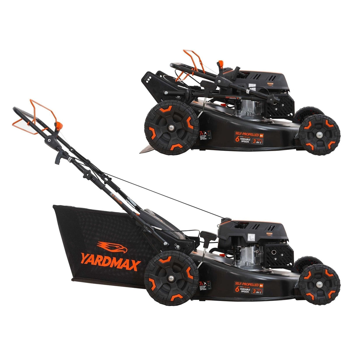 24 in. 201 cc SELECT PACE 6 Speed CVT High Wheel RWD 3-in-1 Gas Walk Behind Self Propelled Lawn Mower W/ Recoil Start