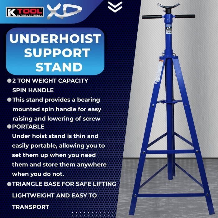 K Tool 2 Ton Under Hoist Jack Stand