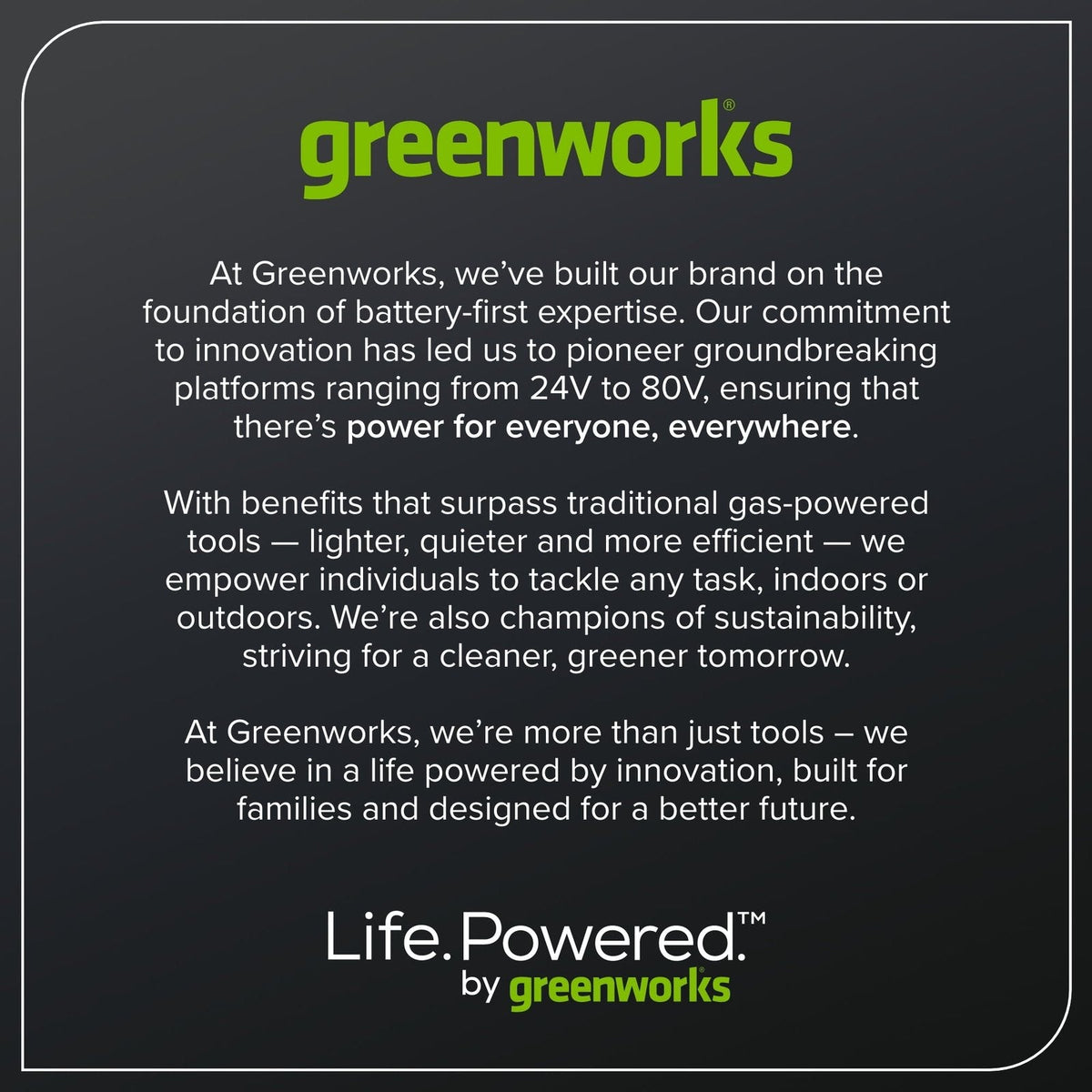 Greenworks 60V 21″ Self Propelled Lawn Mower with (1) 8.0 Ah Battery & Rapid Charger 2546402