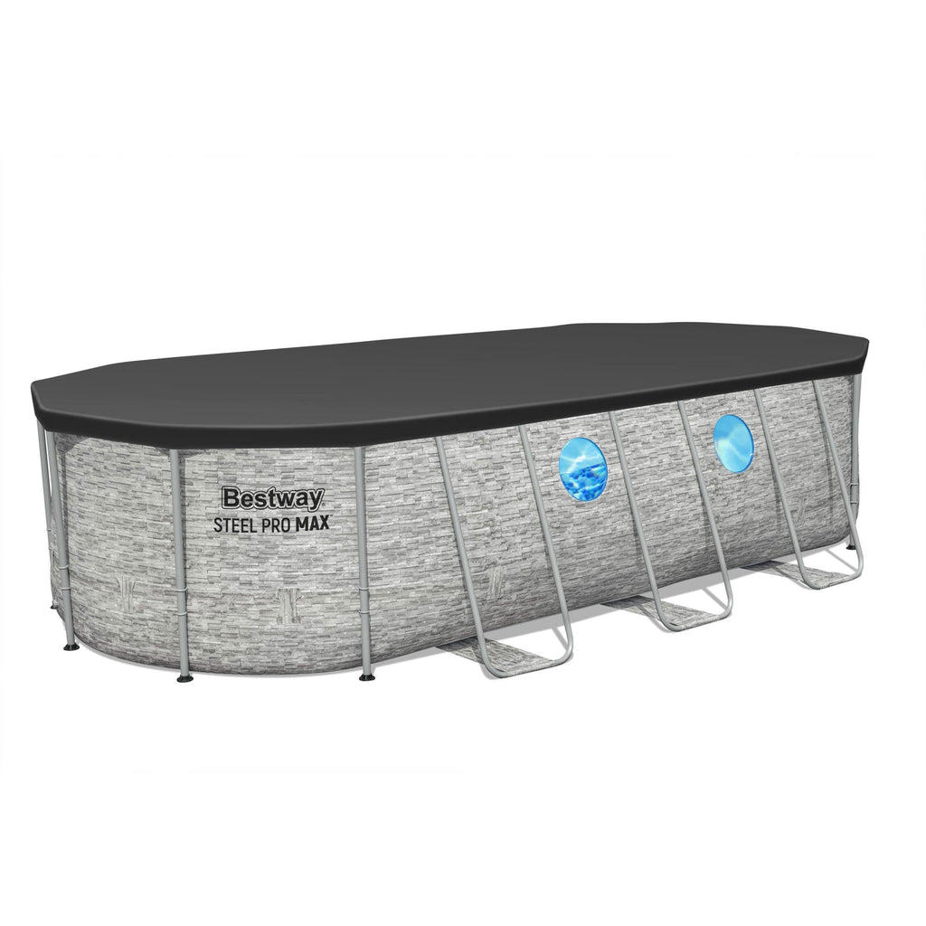 Bestway Power Steel Swim Vista 18' x 9' x 48" Above Ground Swimming Pool Set