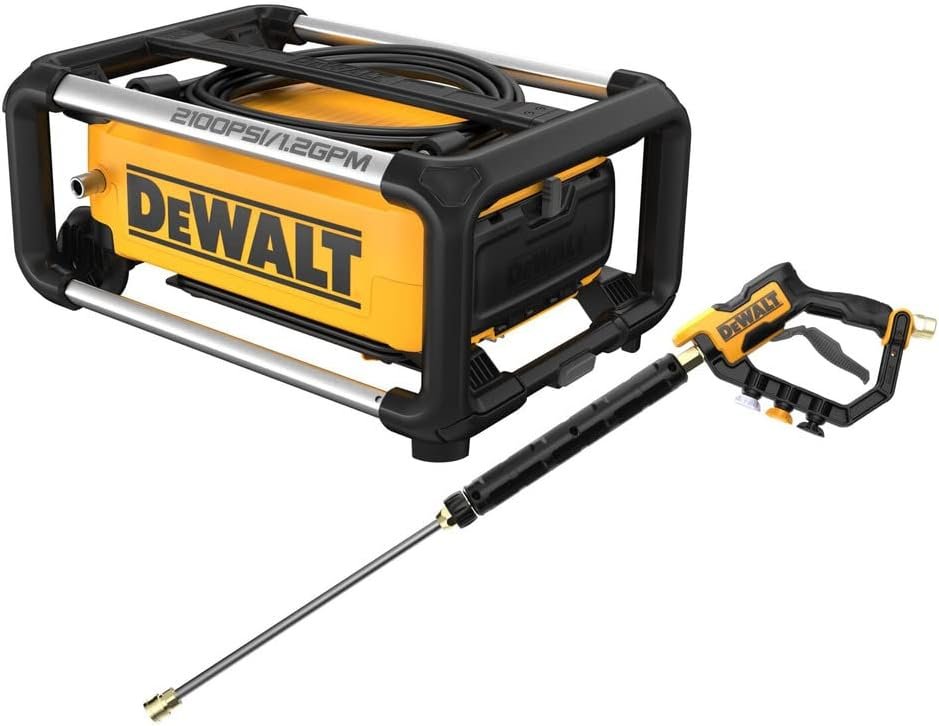 DEWALT Electric Pressure Washer, 2100 PSI, Jobsite Power Washer (DWPW2100) Yellow