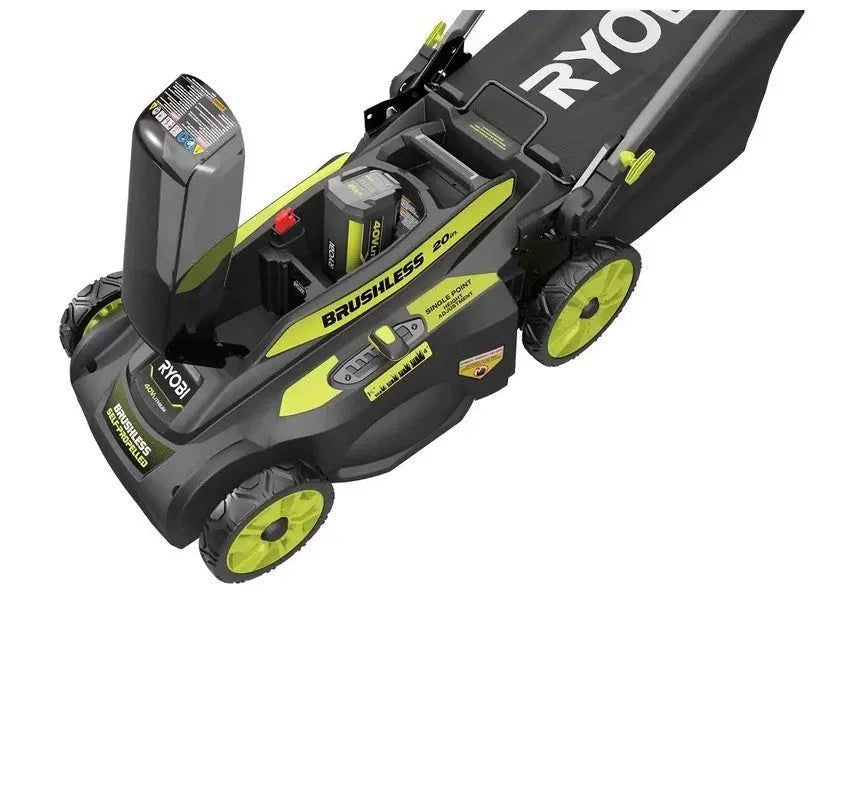 RYOBI 40V Brushless 20 in. Cordless Walk Behind Self-Propelled Lawn Mower with 6.0 Ah Battery & Charger