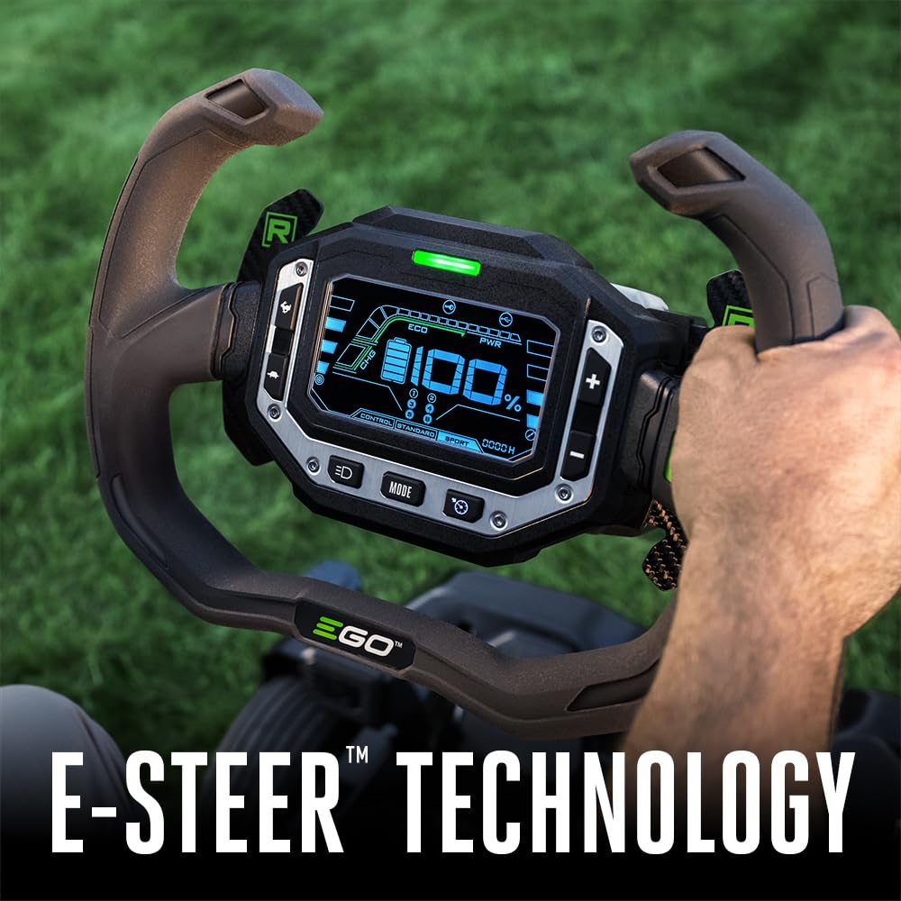 EGO POWER+ ZT4205S 56-Volt 42-Inch Z6 Zero Turn Riding Mower with e-Steer™ Technology, 4 x 12.0Ah Batteries, 700W Turbo Charger Included Plus 2 Extra BA2800T 5.0Ah Batteries