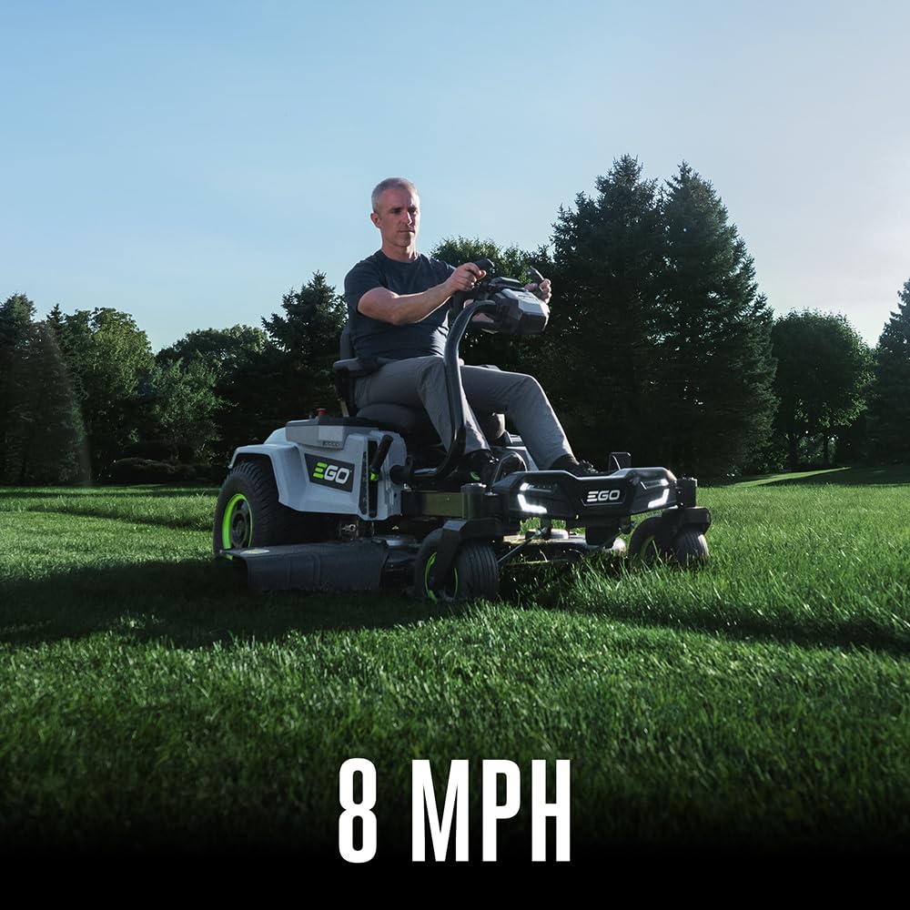 EGO POWER+ ZT4205S 56-Volt 42-Inch Z6 Zero Turn Riding Mower with e-Steer™ Technology, 4 x 12.0Ah Batteries, 700W Turbo Charger Included Plus 2 Extra BA2800T 5.0Ah Batteries