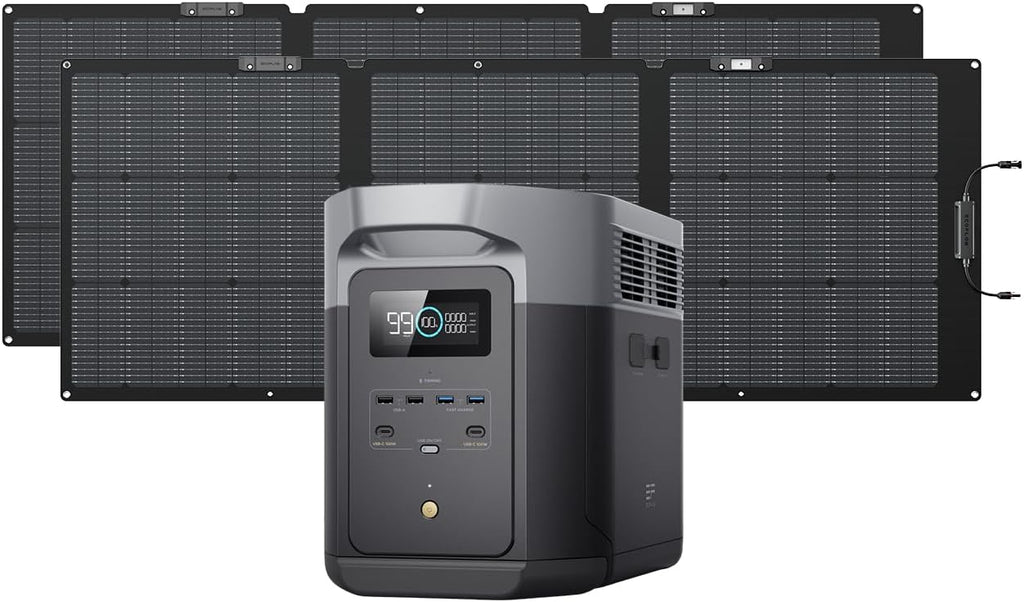 EF ECOFLOW Portable Power Station DELTA 2 Max, 2400W LFP Solar Generator, Full Charge in 1 Hr