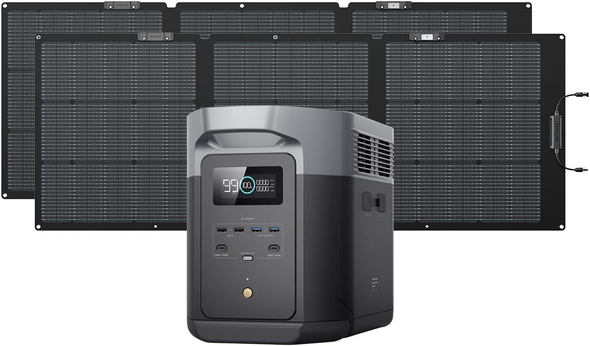 EF ECOFLOW Portable Power Station DELTA 2 Max, 2400W LFP Solar Generator, Full Charge in 1 Hr