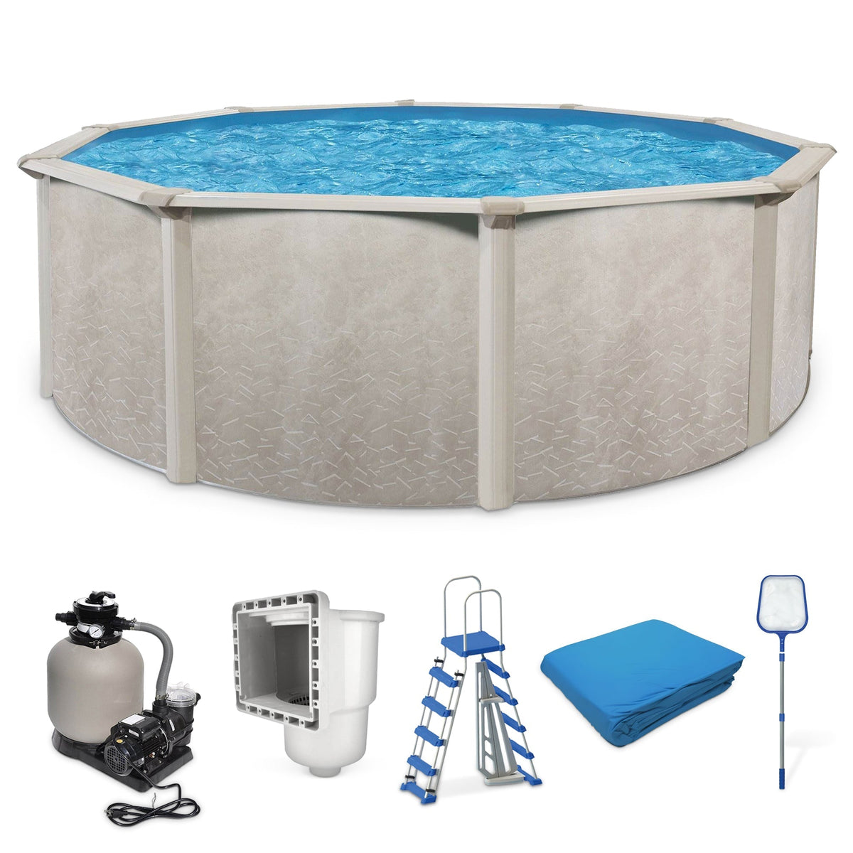 Aquarian Phoenix 21' x 52" Steel Frame Above Ground Swimming Pool Kit with Pump