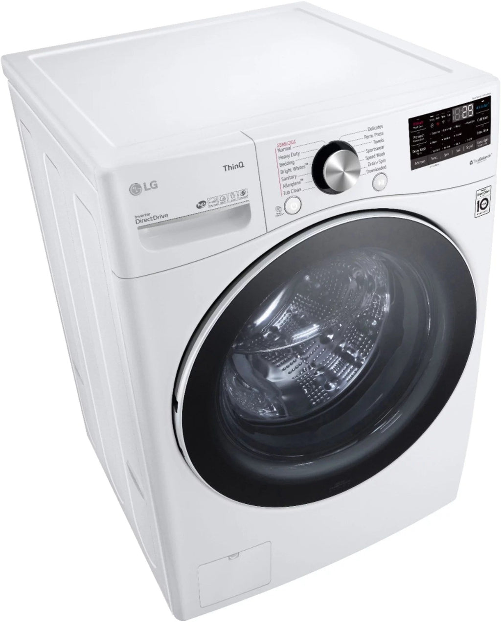 LG – 5.0 Cu. Ft. High-Efficiency Stackable Smart Front Load Washer with Steam and Built-In Intelligence – White