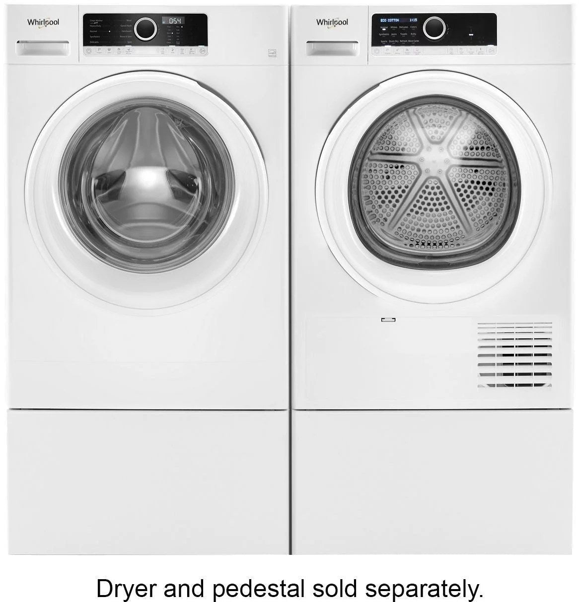 Whirlpool – 1.9 Cu. Ft. High Efficiency Stackable Front-Load Washer with Detergent Dosing Aid – White