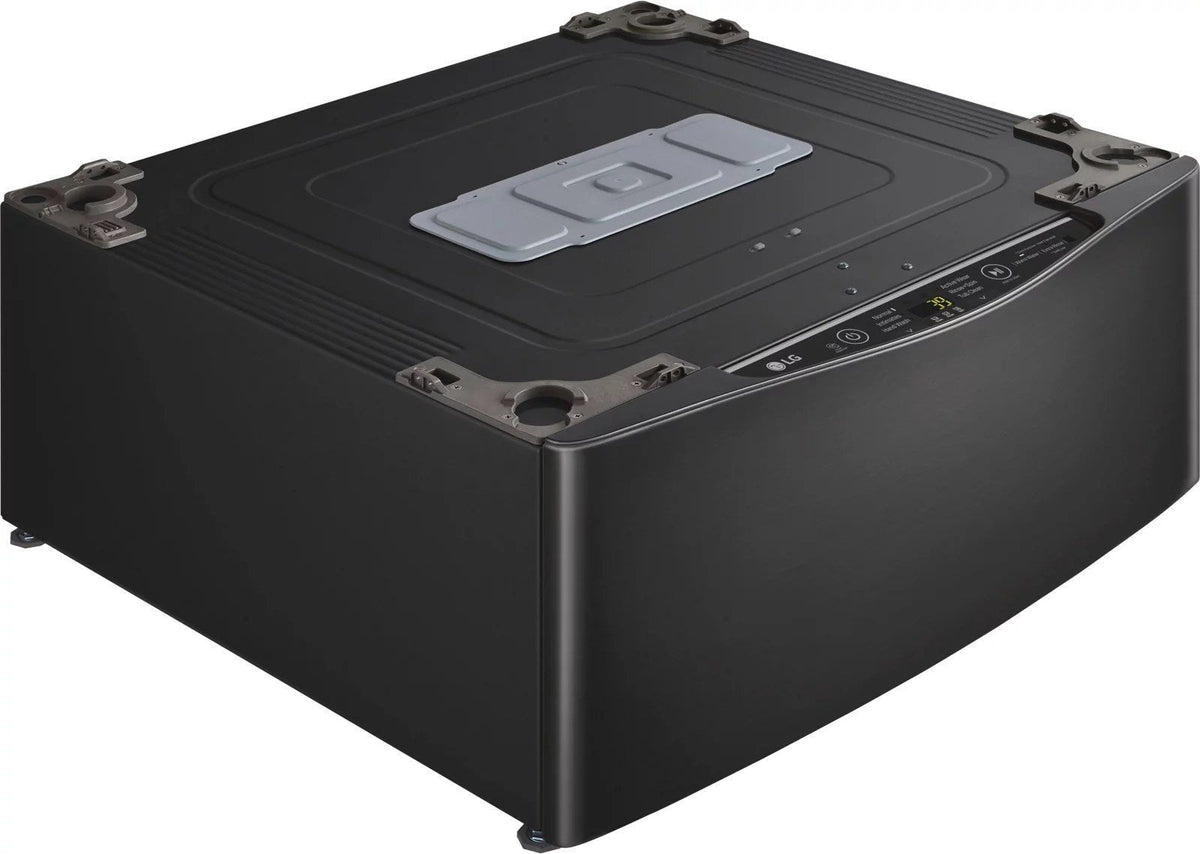 LG – SideKick 1.0 Cu. Ft. High-Efficiency Smart Top Load Pedestal Washer with 3-Motion Technology – Black steel
