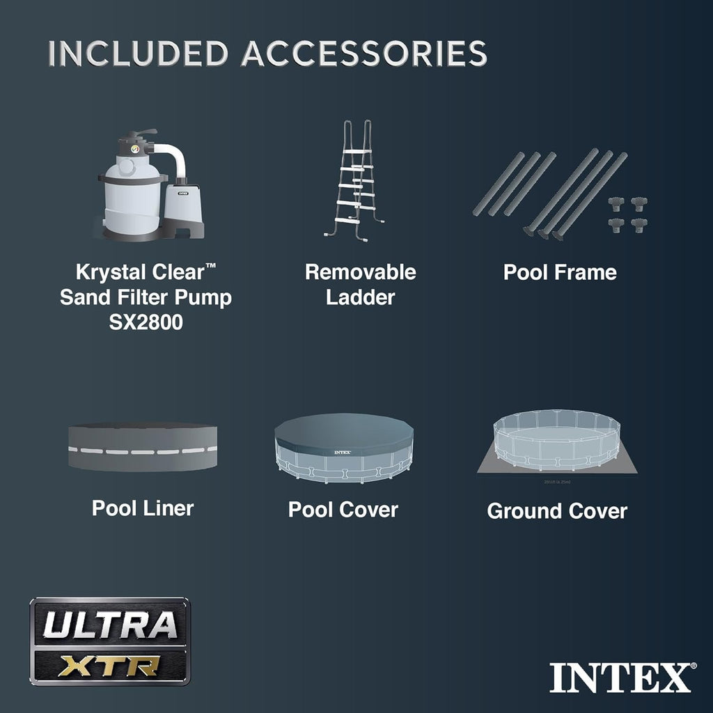 Intex Ultra XTR Round Frame Pool with Pump, Cooler, and Floats (2 Pack)