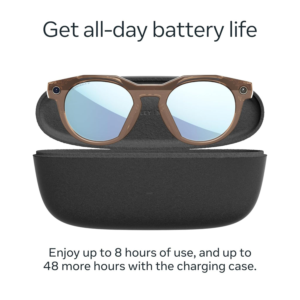 Oakley Meta HSTN Smart AI Glasses with Camera, Audio & Video, 8‑Hour Battery, 3K HD