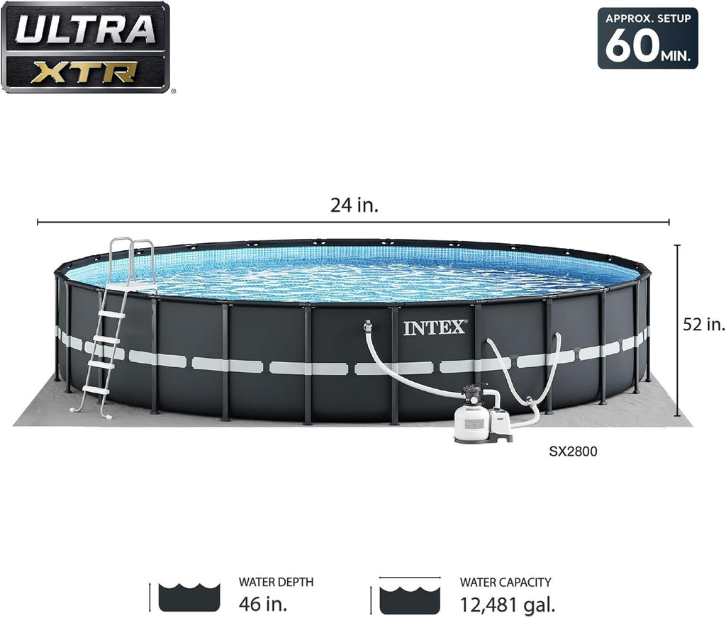 Intex Ultra XTR Round Frame Pool with Pump, Cooler, and Floats (2 Pack)