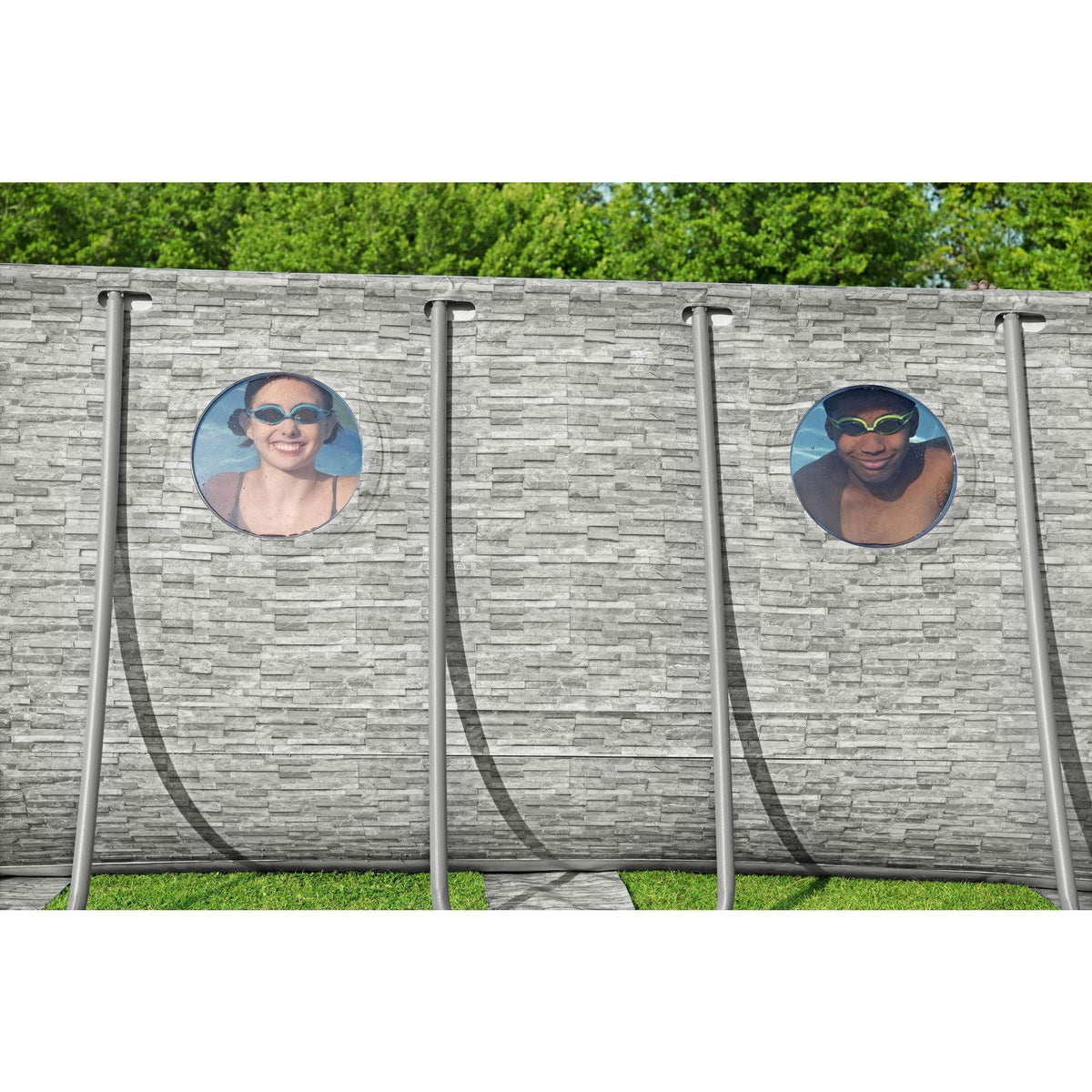 Bestway Power Steel Swim Vista 18' x 9' x 48" Above Ground Swimming Pool Set
