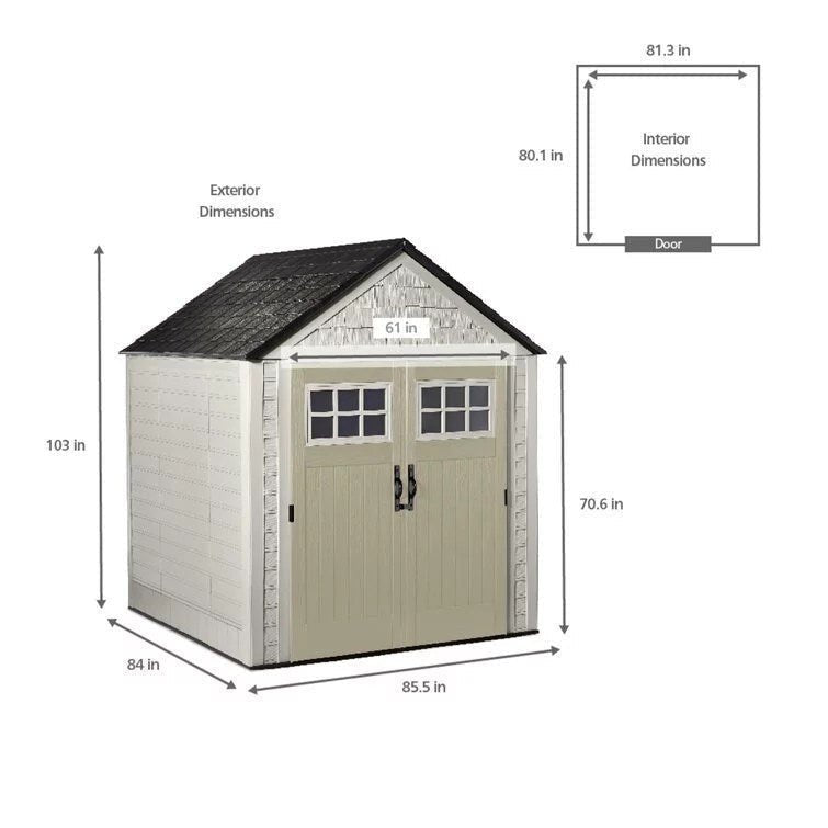 Rubbermaid 7×7 Ft Durable Weatherproof Resin Outdoor Storage Shed