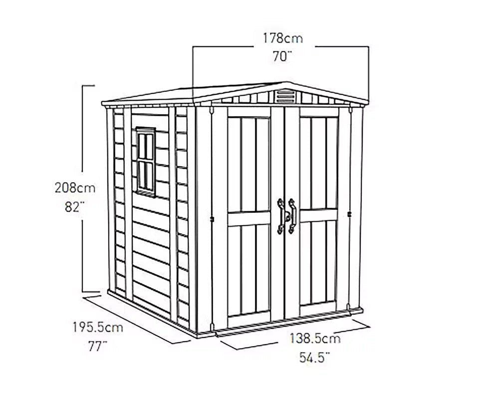 KETER FACTOR 6X6 SHED 1.78M X 1.95M