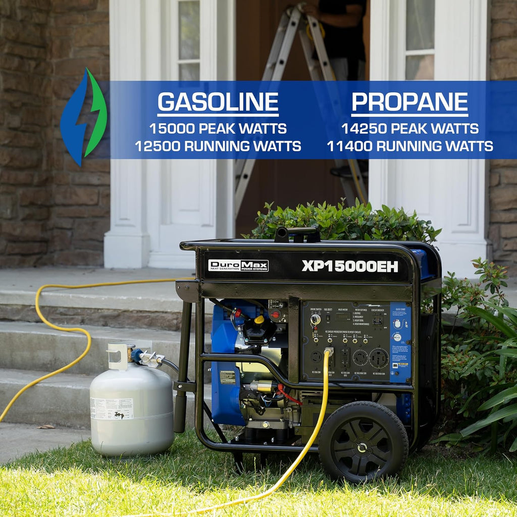 DuroMax XP13000EH Dual Fuel Portable Generator 13000 Watt Gas