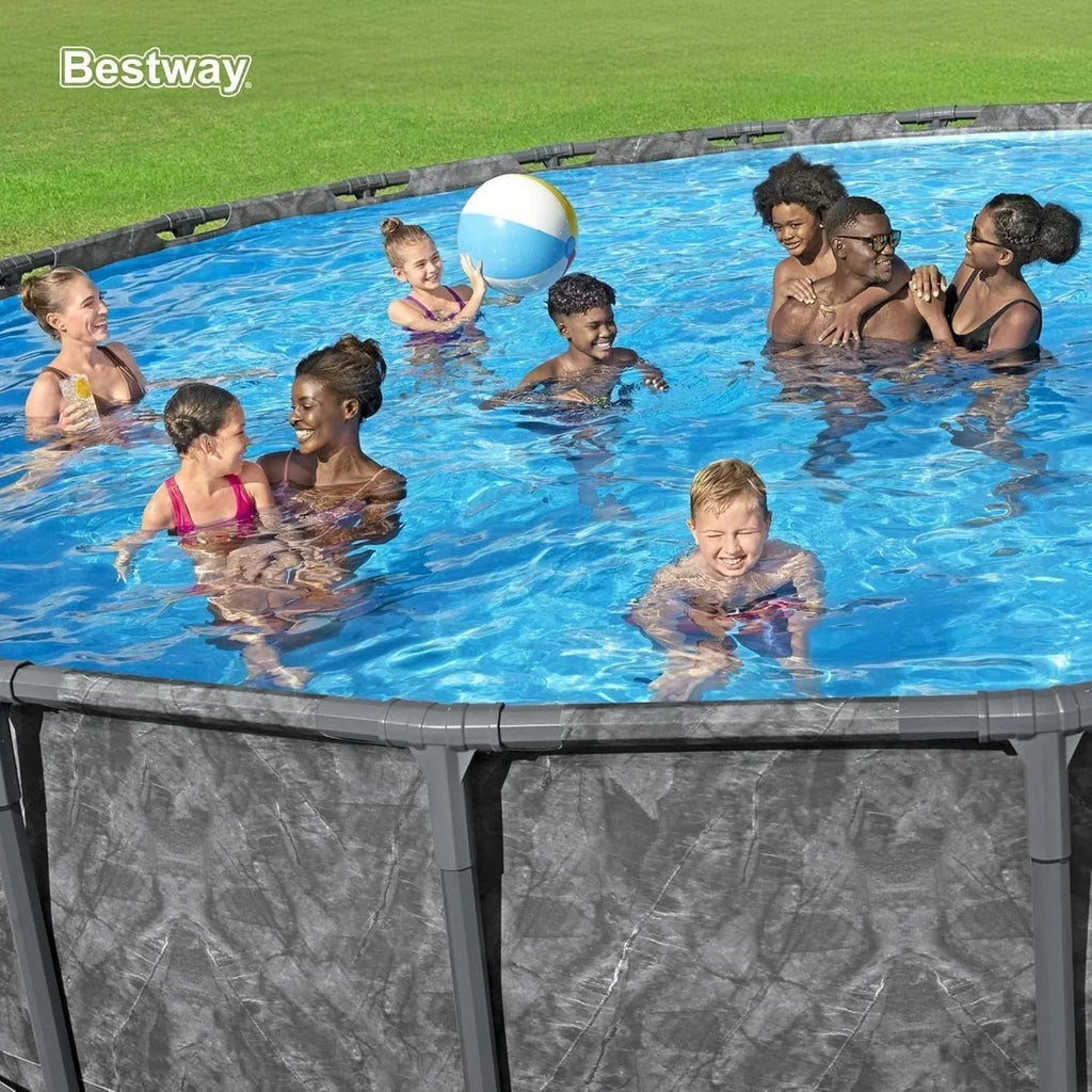Bestway APX 365 18’x52″ Round Above Ground Swimming Pool Set with Pump & Ladder