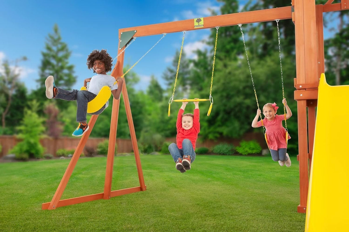 Creative Cedar Designs Cedar Cottage Wooden Swing Set