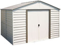 Arrow 10×12 Vinyl Milford Shed w/ Foundation & Shelving