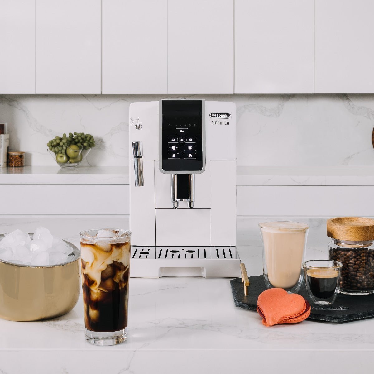 DeLonghi Dinamica Super Automatic Espresso & Coffee Machine (ECAM 35020 W / White)
