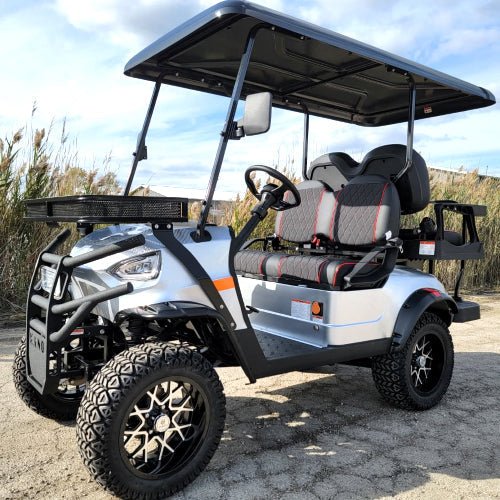 48V Electric Golf Cart 4 Seater Lifted Renegade Edition Utility Golf UTV – Silver