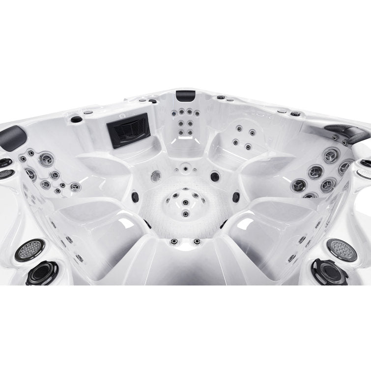 Luxuria Spas 240 Volt 7 – Person 55 – Jet Square Plug & Play Hot Tub with Ozonator and Built-In Speaker