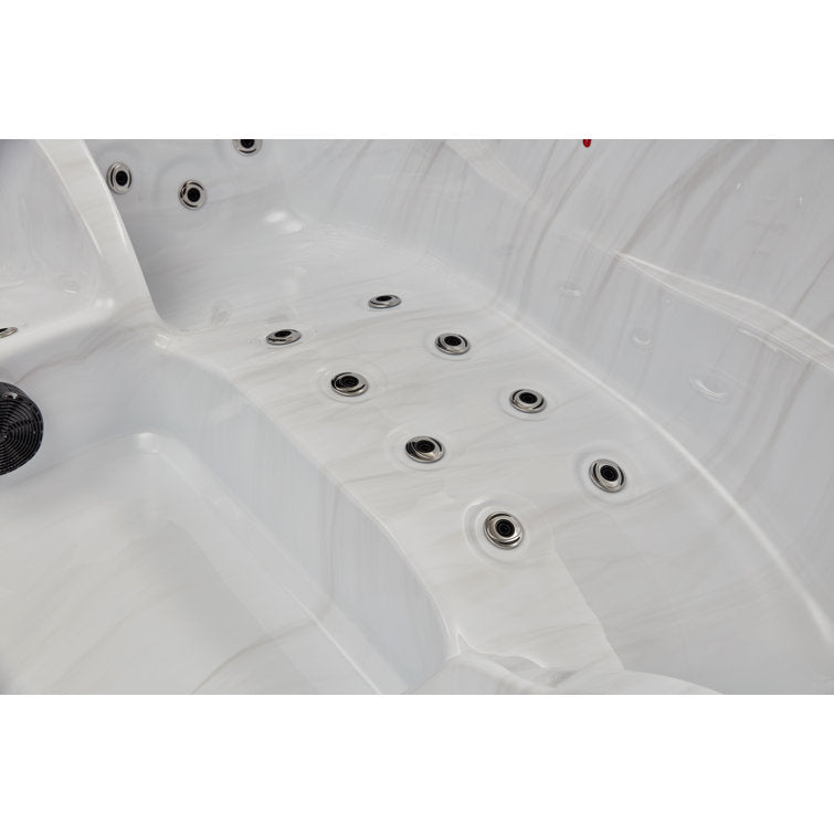 Luxury Spas 61 – Jet Acrylic Square Hot Tub with Ozonator in Gray