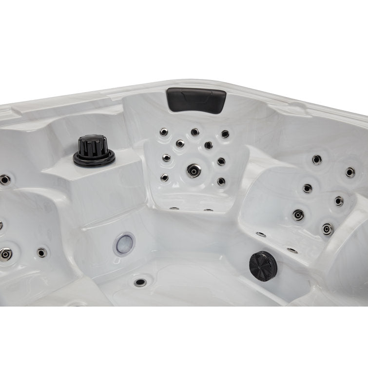 Luxury Spas 61 – Jet Acrylic Square Hot Tub with Ozonator in Gray
