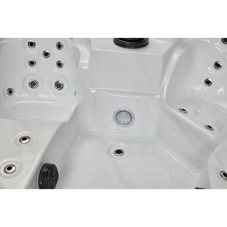 Luxury Spas 61 – Jet Acrylic Square Hot Tub with Ozonator in Gray