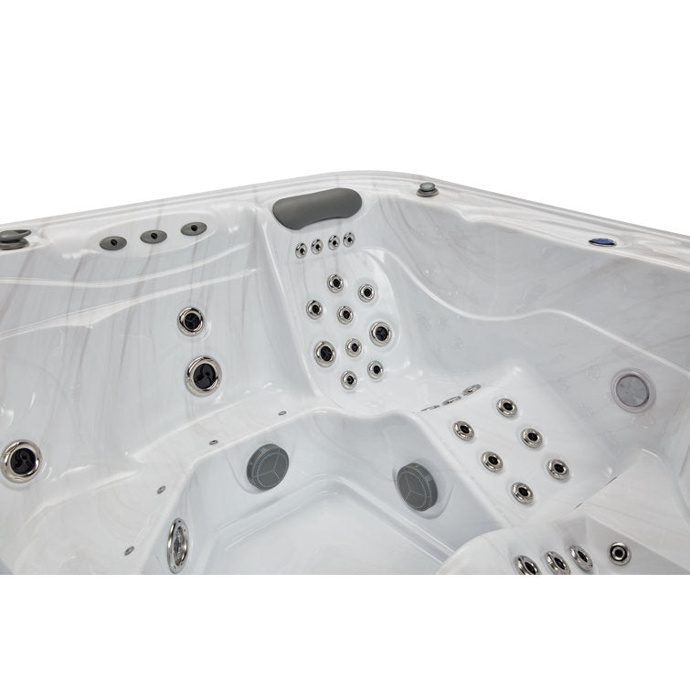 Luxury Spas 77 – Jet Acrylic Square Hot Tub with Ozonator in Gray