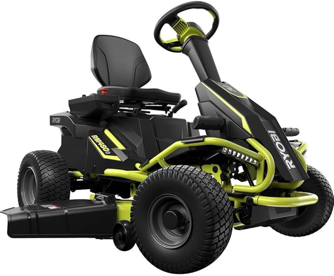 Ryobi 38″ 100Ah Electric Rear-Engine Riding Lawn Mower – Model RY48111