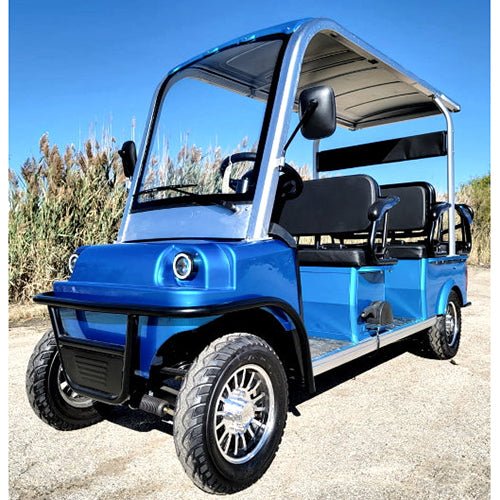 Electric Golf Cart Limo LSV Low Speed Vehicle Six Passenger – 60v Skyline Transporter – Blue