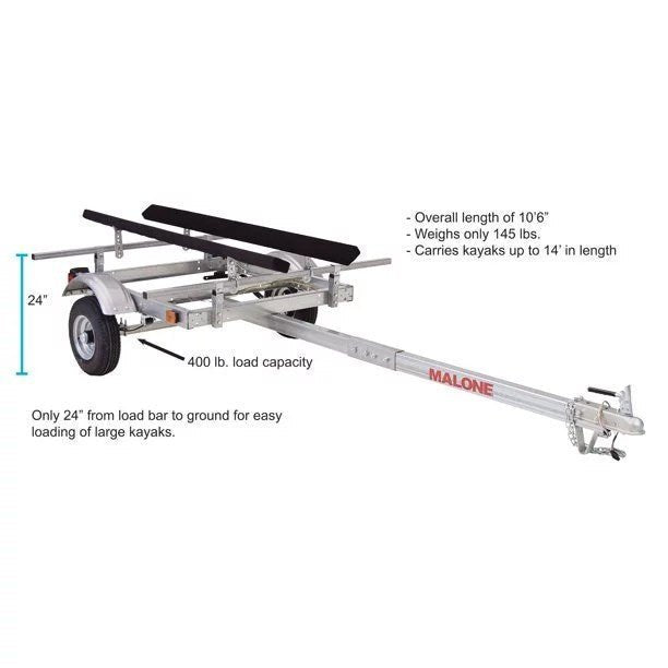 Malone EcoLight Single Kayak Trailer Package (1 Set Bunks)