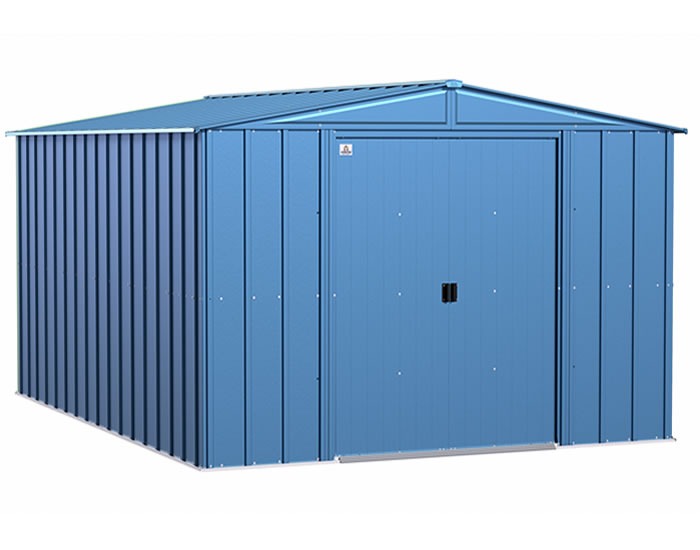 Arrow 10×14 Classic Steel Storage Shed Kit – Blue Gray