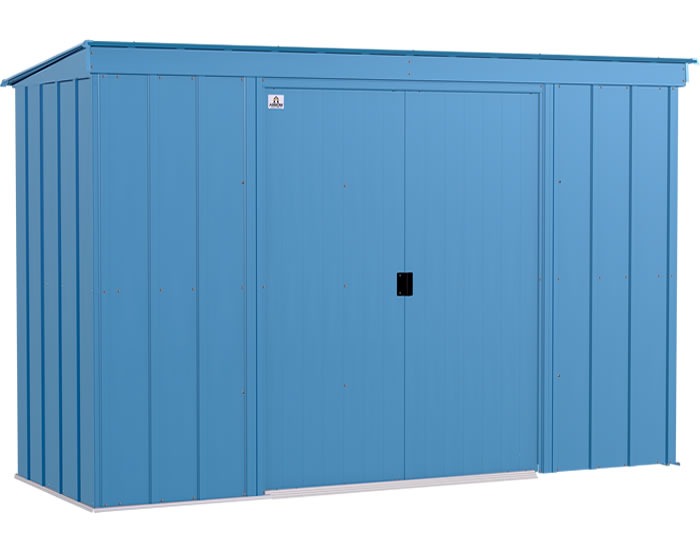 Arrow 10×4 Classic Steel Storage Shed Kit – Blue Gray