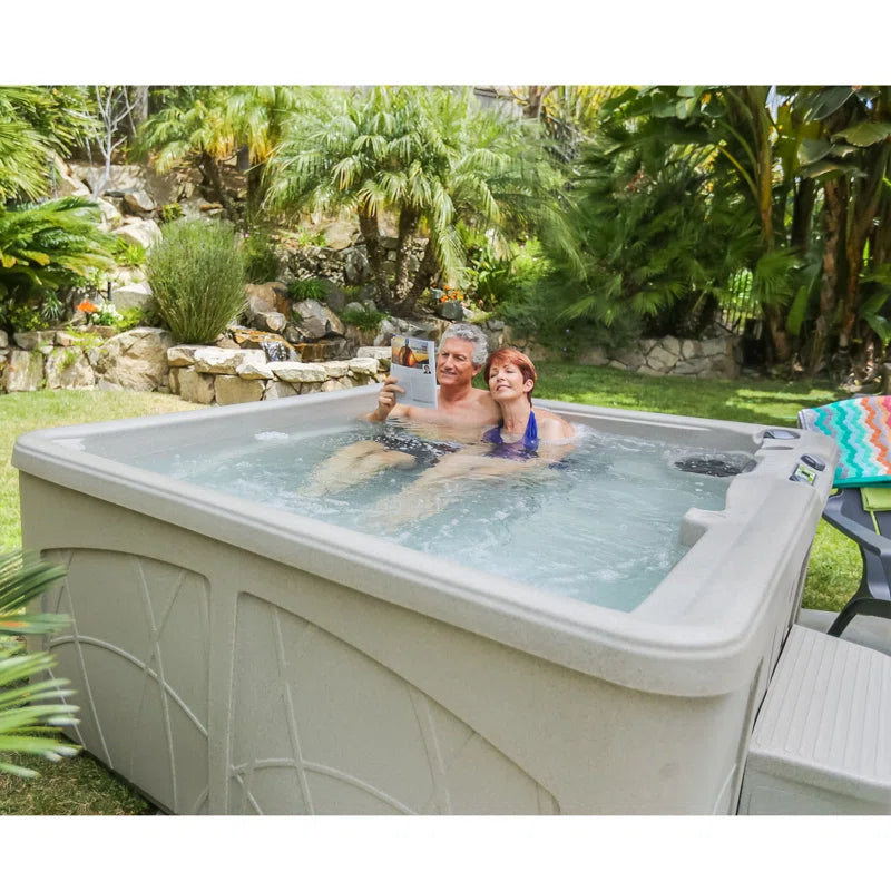 LS350DX 110 Volt 5-Person 28-Jet Rectangle Plug and Play Hot Tub with Ozonator