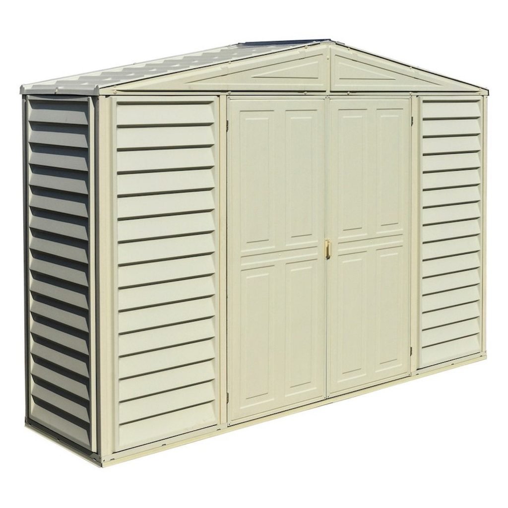 DuraMax 10.5ft x 2.75ft SidePro Vinyl Shed with Foundation Kit