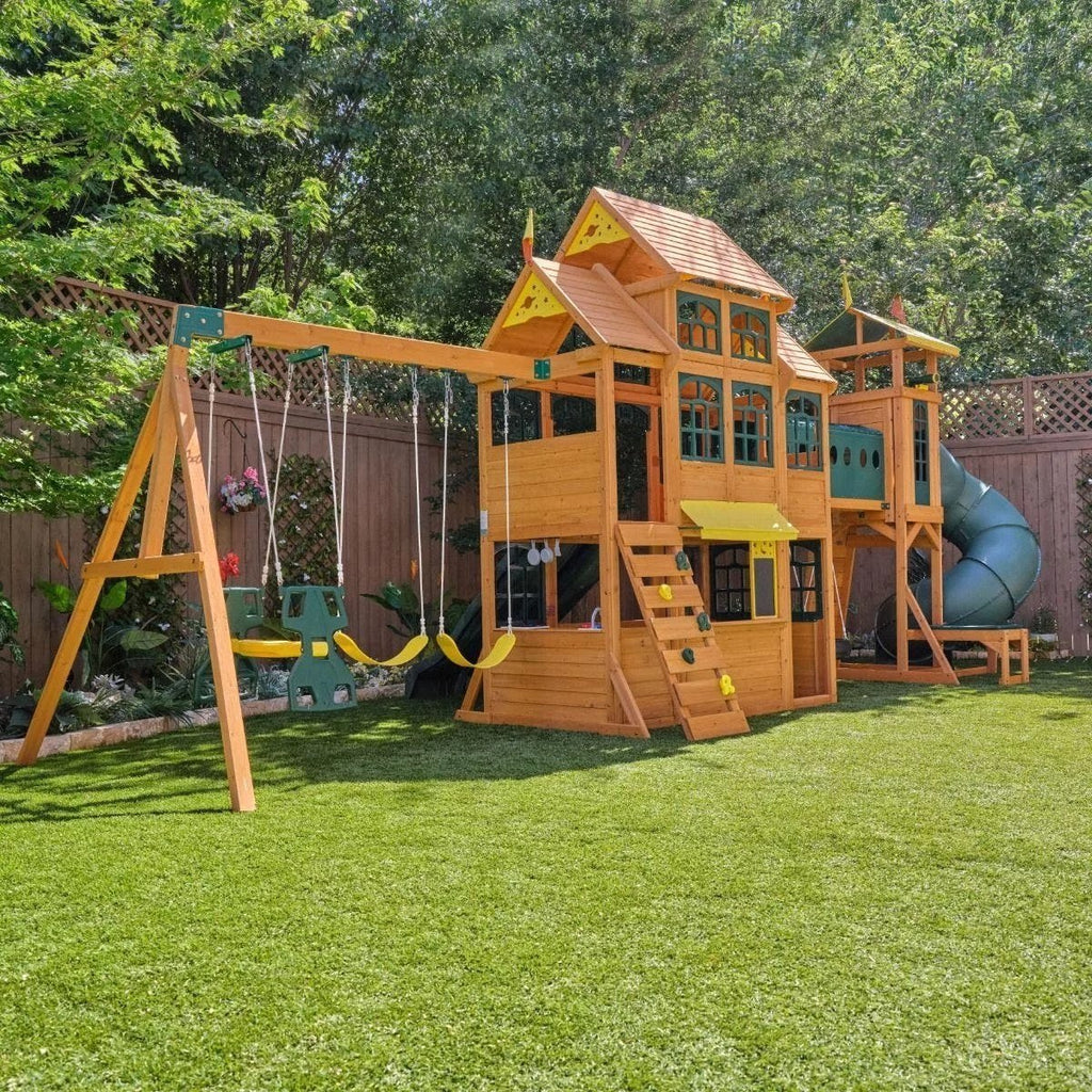 Kids Kidkraft Bear Cave Lodge Swing Set / Playset