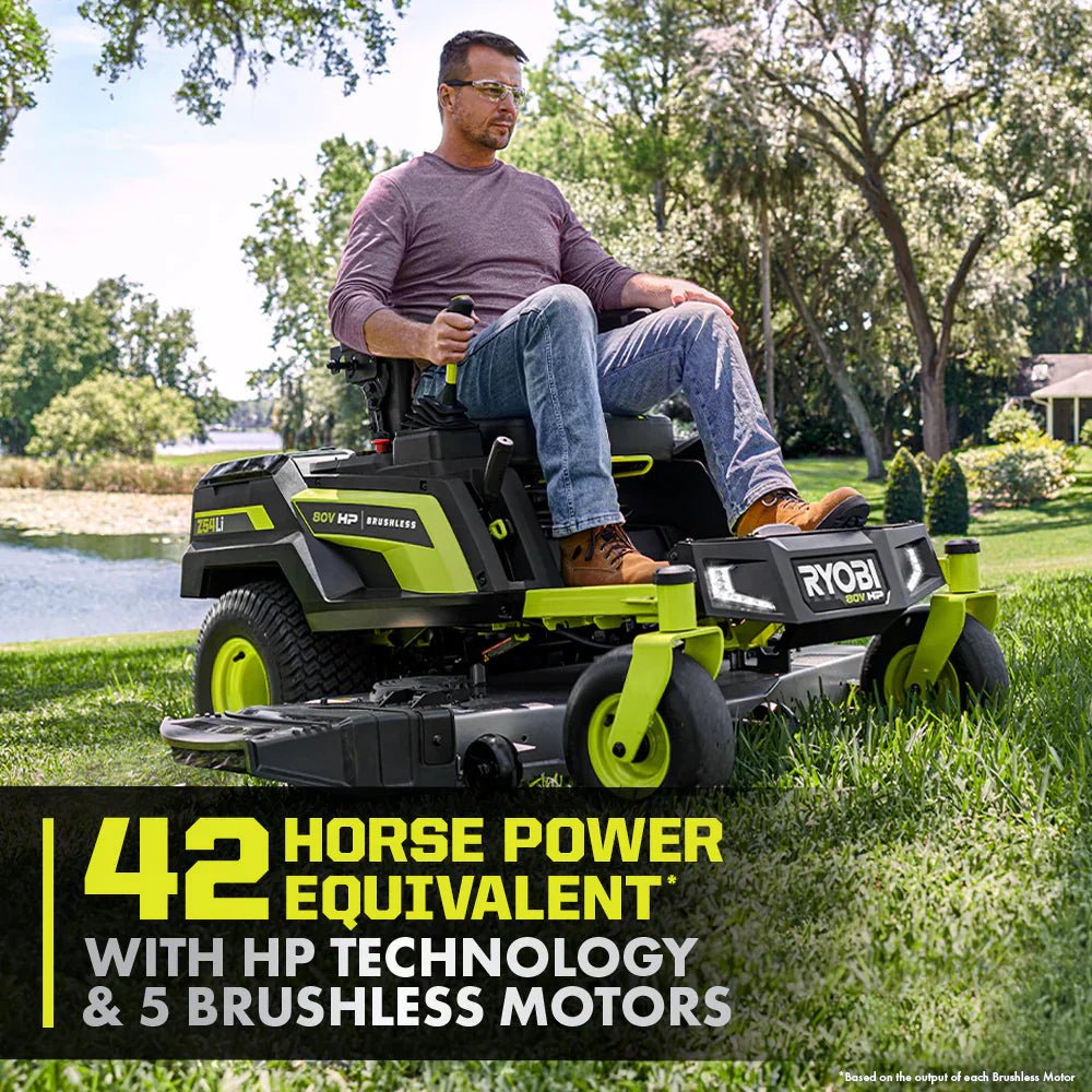 80V Max HP Lithium 54″ Brushless Electric Zero Turn Lawn Mower