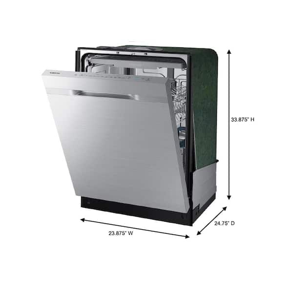 Samsung 24 in. Top Control Tall Tub Dishwasher in Stainless Steel with Stainless Steel Interior Door, 55 dBA