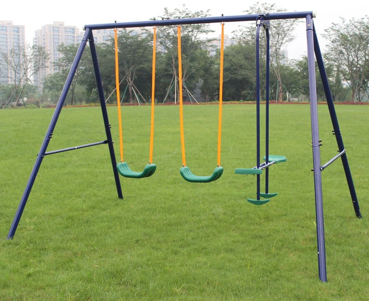 Durable Metal Swing Set with Glider – Perfect Outdoor Play for Kids
