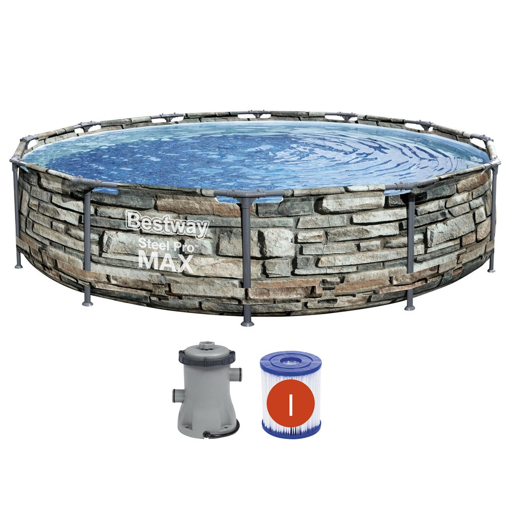 Bestway 12′ x 30″ Steel Pro Max Round Above Ground Swimming Pool